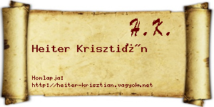 Heiter Krisztián névjegykártya